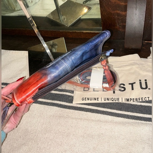 NWT Bed Stu Amina Crossbody Clutch Wallet Cotton Candy Pink Blue MSRP $195 - Picture 7 of 16